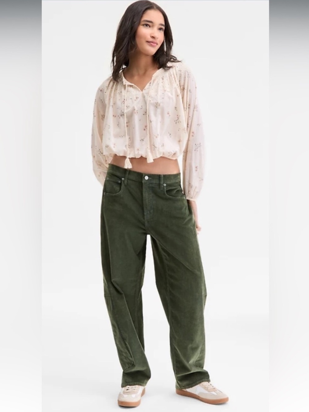 Lucky Brand Corduroy Barrel Leg Jean Boho Streetwear • Size 16/33 • NWT